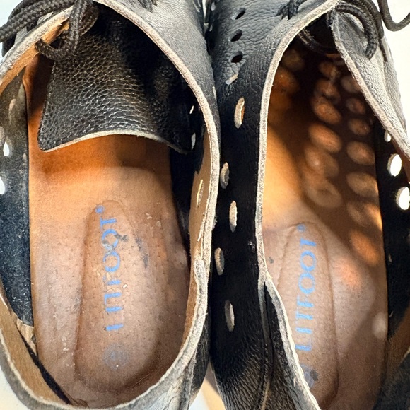 Litfoot Black Leather women’s Oxford lace up casual Shoes - Picture 5 of 7